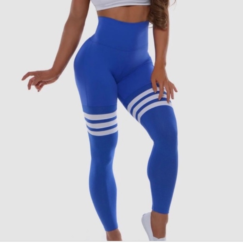 Blue bombshell leggings